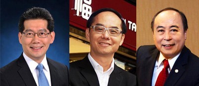 (左起) 香港特別行政區(qū)商務(wù)及經(jīng)濟(jì)發(fā)展局局長蘇錦梁先生、周大福珠寶集團(tuán)有限公司董事總經(jīng)理黃紹基先生、六福集團(tuán)主席及行政總裁黃偉常先生